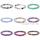 8mm Grade A Gemstone Semi Precious Round Beads Stretch Bracelet 7    Unisex