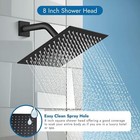 Black Shower Faucet Set 8 rainfall Shower Head Combo System With Mixer Valve Kit