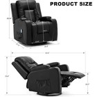Recliner Chair With Cup Holder Heated Massage Sofa Pu Leather