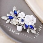 Flower Wedding Hair Clip Silver Bridal Hair Piece With Rhinestone Accessory