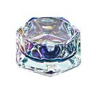 Vintage Cigar Ashtray Cut Crystal Glass Tobacciana Heavy Diamond Modern Art New