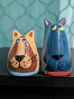 Catzilla Cat Ceramic Salt And Pepper Shakers Cat Lovers Whimsical Collection 