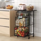 Rolling Kitchen Microwave Cart With Drawer  4-tier Microwave Stand Utility 