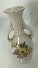 Vintage Floral White Vase Gold Trim Japan 5    Handles Mini Small Decor What Not