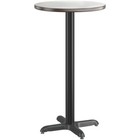 24  Round White Birch Laminate Table Top With Base - Bar Height Restaurant Table