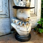 Resin Top Hat Bunny Rabbit Bust Flower Pot Alice In Wonderland Figurine
