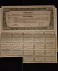 1937 Republic Of China  100 Yuan Liberty Bond Uncancelled Coupons Pass-co Coa
