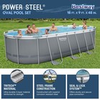Bestway Steel Pro Max 18  X 9  X 48  Oval Above Ground Outdoor Swimming Pool Set