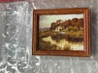 Vintage Miniature Dollhouse Wood Framed Art Print Nib