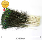 24pcs Peacock Feathers Natural Long In Bulk 30-32 Inch 75-80 Cm  For Floral Arra