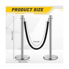 Wesiti 6 Pcs Stainless Steel Stanchion Post Queue With Crown Top 5 Ft And 3 P   