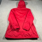 L l Bean Spring Point Parka Jacket Women Medium Reg Red Fleece Lined Hoodie