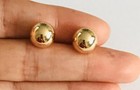 14k Yellow Gold Filled 10mm Ball Stud Earrings  gold Filled Aretes Bolas - Bll10