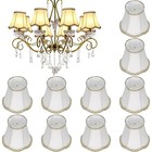 10 Pcs Clip-on Small Chandelier Lamp Shades  Beige 3 1 X 5 5 X 4 7 Inch european