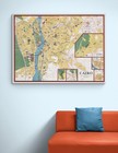 1966 Map Of Cairo Egypt     Streets  Districts  Nile River   Urban Landmarks