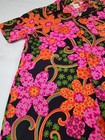 Vtg 60s Royal Hawaiian Barkcloth Shirt Colorful Coin Button Loop Collar Medium