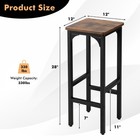 Set Of 2 Industrial Bar Stools 28  Kitchen Breakfast Bar Chairs Rustic Brown