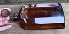 Antique Rare Octagonal Apothecary Glass Bottle Amber Glass Medicine Jar 7 25   