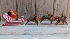 1 Large Santa On Sleigh With 6 Reindeer Cake Topper Christmas Craft Supplies