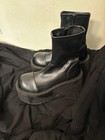 Black Synthetic Platform Mid-calf Zip Boots Women s Size 6 Round Toe