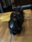 13 x3 x3 5  Vtg Mcm Ceramic Stalking Black Panther Figure 1950 s As Is