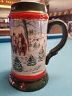 1991  Anheuser Busch  Ab  Budweiser Bud Holiday Christmas Beer Stein Clydesdales