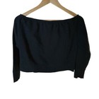 Nba Golden State Warriors Black Cropped Womenssweatshirt Size Small 