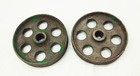  Vtg Antique Cast Iron Factory Farm Cart Wagon Dolly Wheels Industrial Steampunk