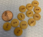 Vintage Butterscotch Bakelite Button Set 12 Shirt Sew Thru 14mm Tested