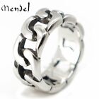 Mendel Mens Biker Miami Cuban Link Ring Band For Men Stainless Steel Size 7-15