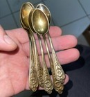 Vintage Flower Tea Spoons Soviet Baku Silver 875 Gilding Lot 6 Pcs