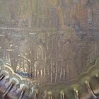 Vintage Persian Hammered Repousse Copper Plate Wall Hanging King And Soldiers