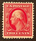Travelstamps  1908 Us Stamps Scott  332 Two Cent Washington Mint Mogh