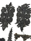 Antique Bead Beaded Sewing Applique Lot Black Glass Jet Victorian Edwardian 1800