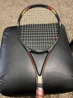 Wilson Pro Staff Tennis Racket Black Red Yellow Leather Grip Used