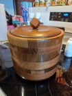 Vintage Mid Century Modern Walnut Wood Ice Bucket-mcm Some Slight Scuffs