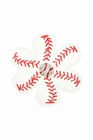 Faux Leather Baseball Hairpin Hair Clip Rhinestone Accents Flower 