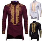 Men T-shirt Dashiki Shirts Long Sleeve Bohemian Tops African Print Ethnic Kaftan