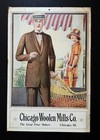 Original 1920s Vtg Chicago Woolen Mills Co Tailoring Advertising Store Poster