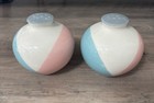 Hall China Eva Zeisel Tri-tone Salt And Pepper Shakers Vintage No Stoppers Htf