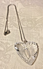 Necklace Vtg Waterford Crystal Heart Pendant Sterling Silver Chain 20   