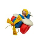 Vintage Fisher Price Airplane Plane Pull Toy Pilot  171 Little People 1980