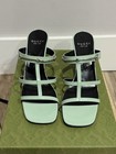Gucci Regent Slim Horsebit 38   Us 8 5 Heels Pacific Green Leather Nib  990