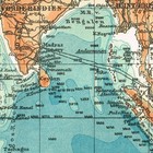 Indian Ocean  1910  dated   Original  Vintage Map  India South East Asia