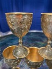 Vintage Corbell   Co Goblet Gold Plated 5 3 4    Cherubs Cup Set Of 5