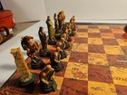 Veronese 2005 Chess Set Hand Painted Collectible Pieces Are Stone Type Material