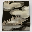 6578  Japanese Vintage Fukuro Obi Belt Kimono Fabric Silk Traditional Black