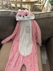 Halloween Unisex Adult Animal Cosplay Pink Rabbit Costume  Onesieo Pajamas Small