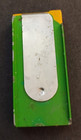 Vintage 2 25    Yellow  Green Tone Cigarette Pack Clip Lighter - Unfilled