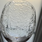 Very Rare Vintage Rock Sharpe Crystal Wine Glass     Cut Floral   Diamond Etched